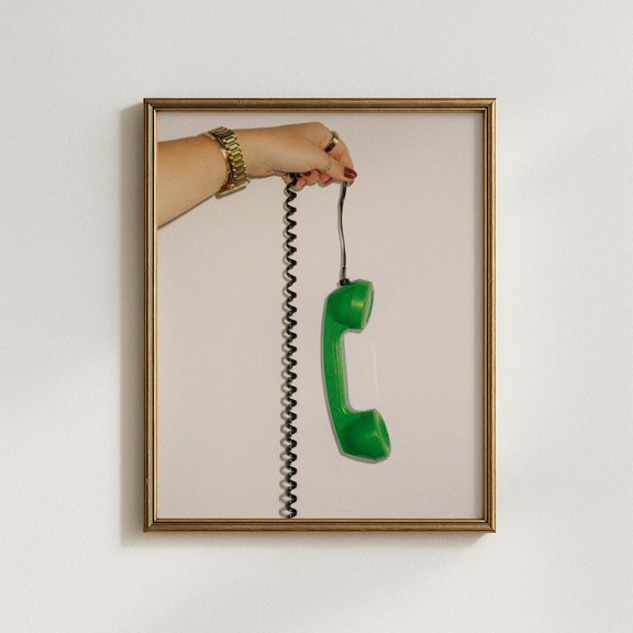 Vintage Green Telephone Retro Phone Poster Unframed Paper Print
