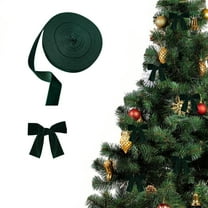 Vintage Green Velvet Ribbon Christmas Ribbon for Gift Wrapping Crafts Christmas Tree Ornaments Garland Decorations （C）