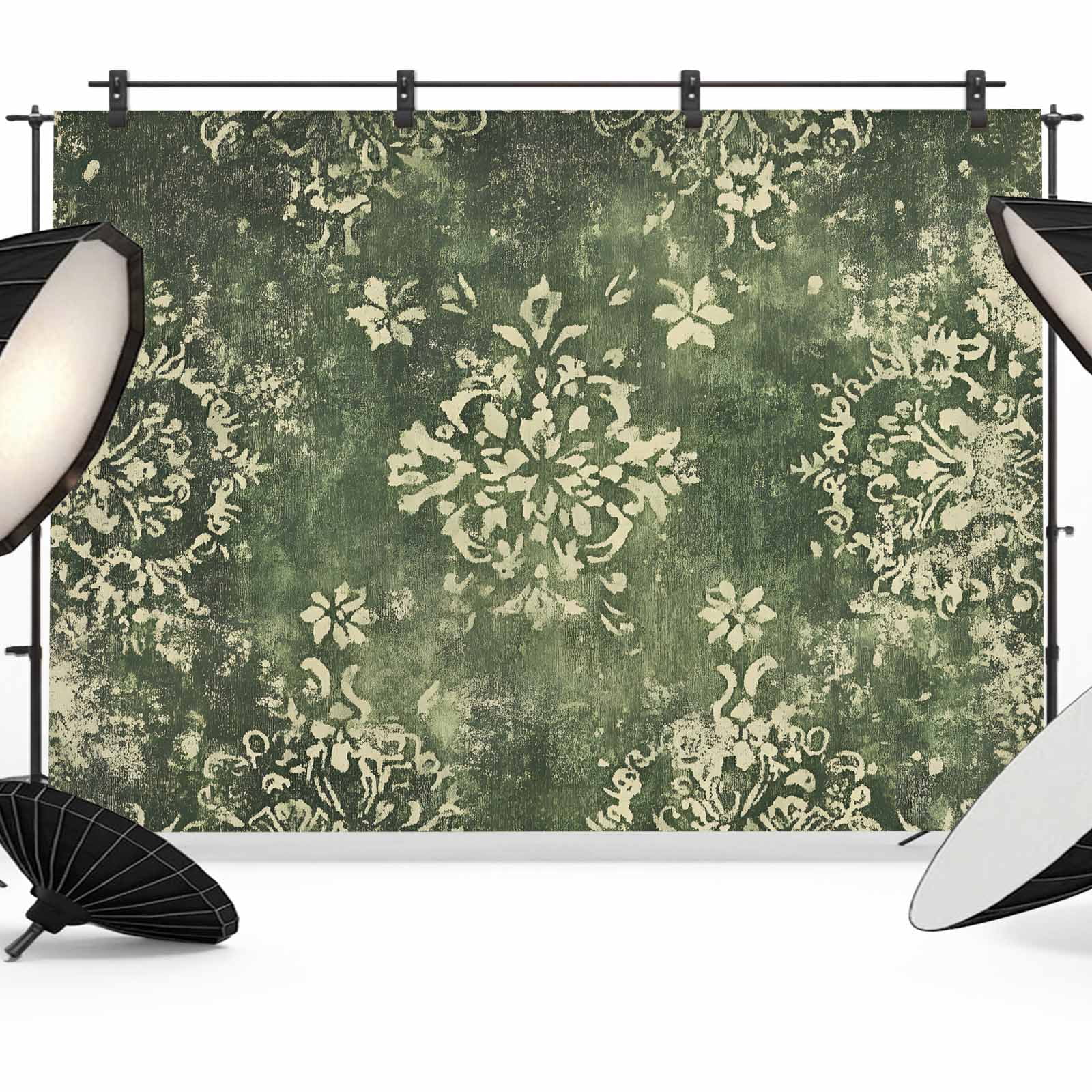 Vintage Green Yellow Backdrop for Photography,Fabric Photo Background ...