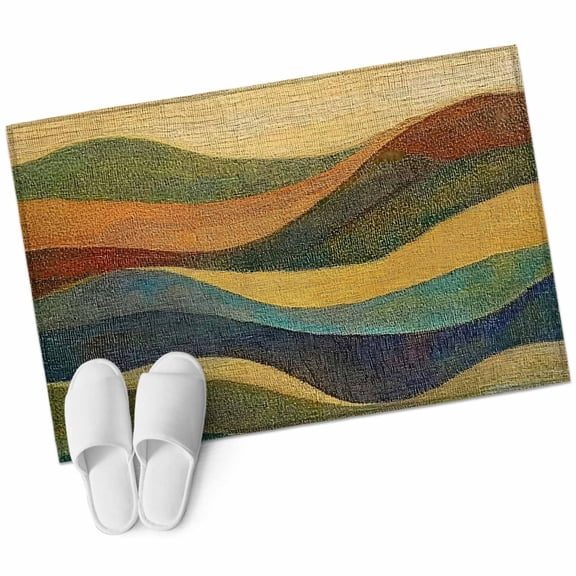 Vintage Green Yellow Large Area Rugs for Bedroom Living Room, Soft Non Slip Carpet Bedside Rug, Farmhouse Retro Art Rectangular Floor Cover Kitchen Accent Rug 2'x3' for Dining Room/Office