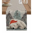 thumbnail image 1 of Vintage Grey Christmas Burlap-Cotton Table Runner 70 Inches Long,Xmas Bear Tree Snowflake Farmhouse Table Runners,Outdoor Dining Tablecloths Decor for Baby Shower Party Wedding 13x70, 1 of 9