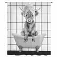 thumbnail image 1 of Vintage Grey Yak Sheer Curtains 45 Inches Long, Bathtub Farmhouse Retro Art Light Filering Curtains, Breathable Simi Curtain Privacy Drapes for Kitchen Bathroom Lightweight Small Window Treatment, 1 of 9