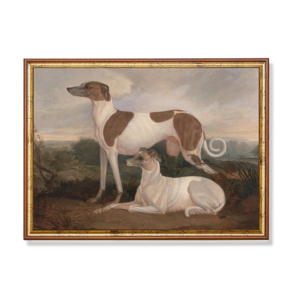 Vintage Greyhound Dogs Antique Farmhouse Art Poster Unframed Paper Print