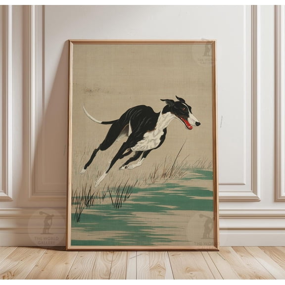 Vintage Greyhound Leaping Poster Unframed Paper Print