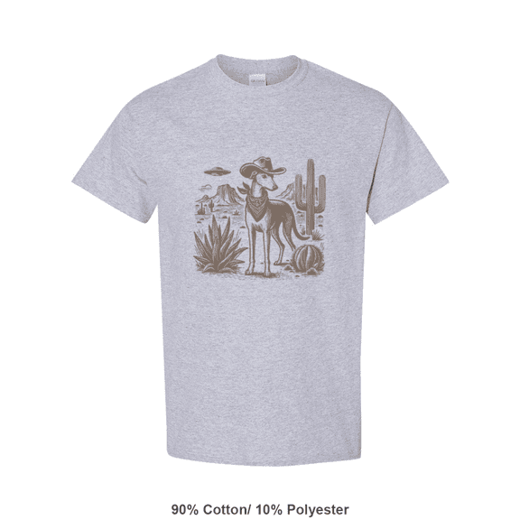 Vintage Greyhound UFO Alien Cartoon Dog Lover Retro Graphic Print Unisex T-Shirt, for men & women, up to size 5XL