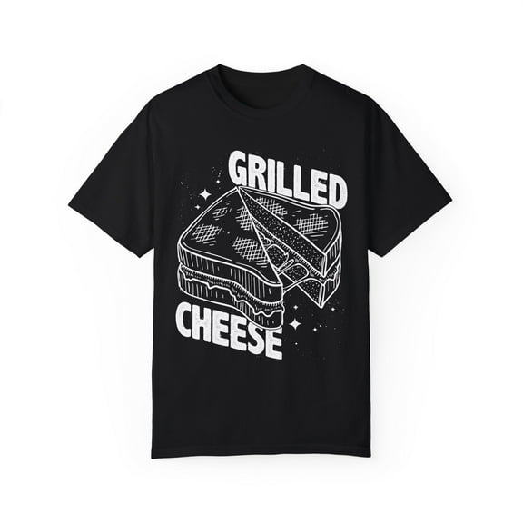 Vintage Grilled Cheese Enthusiasts Hungry Illustration Gag Novelty Breakfasts Devotee Distressed Graphic Pun Unisex Garment-Dyed T-shirt
