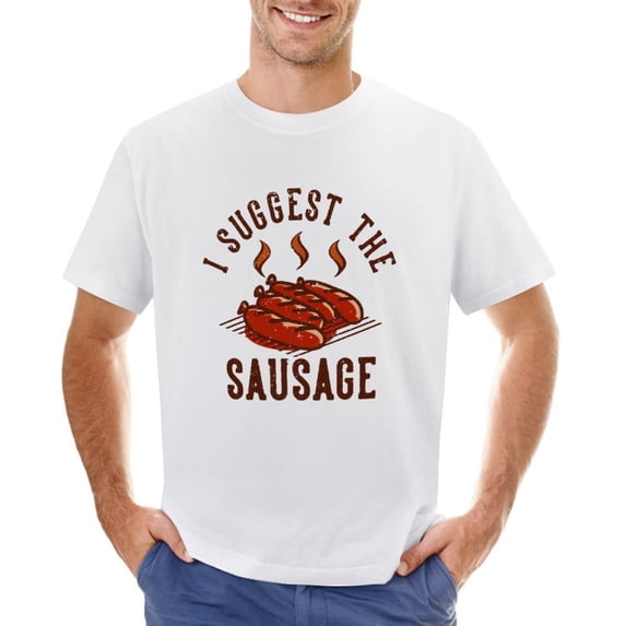 Vintage Grilled Sausage T-Shirt Men's Retro Barbecue Food Funny Illustration Tee