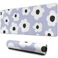 thumbnail image 1 of Vintage Groovy Flowers Desk Mat: Non-Slip Extended Gaming Mouse Pad Perfect for Office Work & Gaming, Durable Computer Keyboard Mat with Stitched Edges - Large & Stylish - 31.5x11.8 inches, 1 of 7