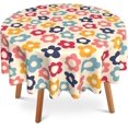 thumbnail image 1 of Vintage Groovy Flowers Round Tablecloth 60 Inch,Waterproof Table Cloth Cover Decorative for Party Holiday Dinning Tabletop Home Décor, 1 of 6