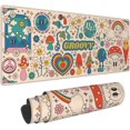 thumbnail image 1 of Vintage Groovy Hippie 70s Gaming Mouse Pad XL, Extended Stitched Edges Mousepad, Large Mouse Mat Desk Pad, Long Non-Slip Rubber Base Mice Pad（31.5x12 Inch）, 1 of 6