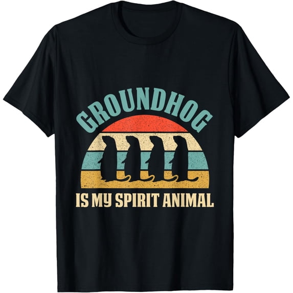 Vintage Groundhog Is My Spirit Animal Tee Groundhog Day Gift T-Shirt Shirts