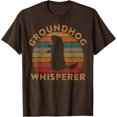 thumbnail image 1 of Vintage Groundhog Whisperer Silhouette Gift Ground Hog Day Softstyle Unisex T-Shirt, 1 of 5