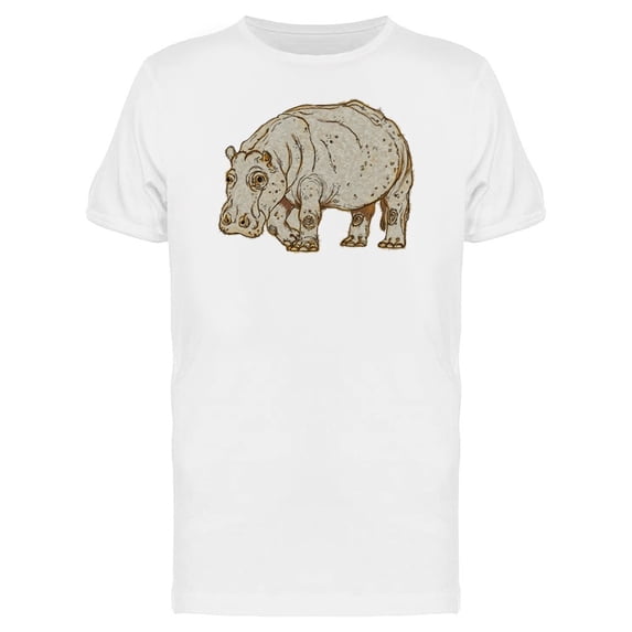 Vintage, Grunge Hippo Sketch Tee Men's -Image by Shutterstock