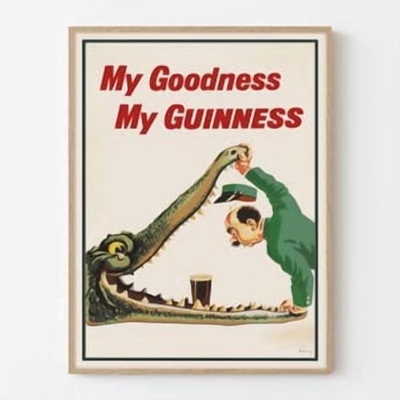Vintage Guinness Crocodile Poster Irish Pub Wall Art, Poster Home Decor, Poster Only