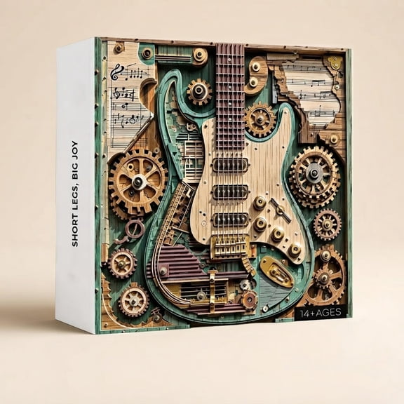Vintage Guitar 1000 Pieces Puzzle, Cool Guitar Rock Jigsaw Puzzles for Adults & Teens, Challenging Paper Art Music Puzzle as Home Decor