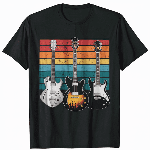 Vintage Guitar Art For Men Women Guitarist Guitar Player T-Shirt