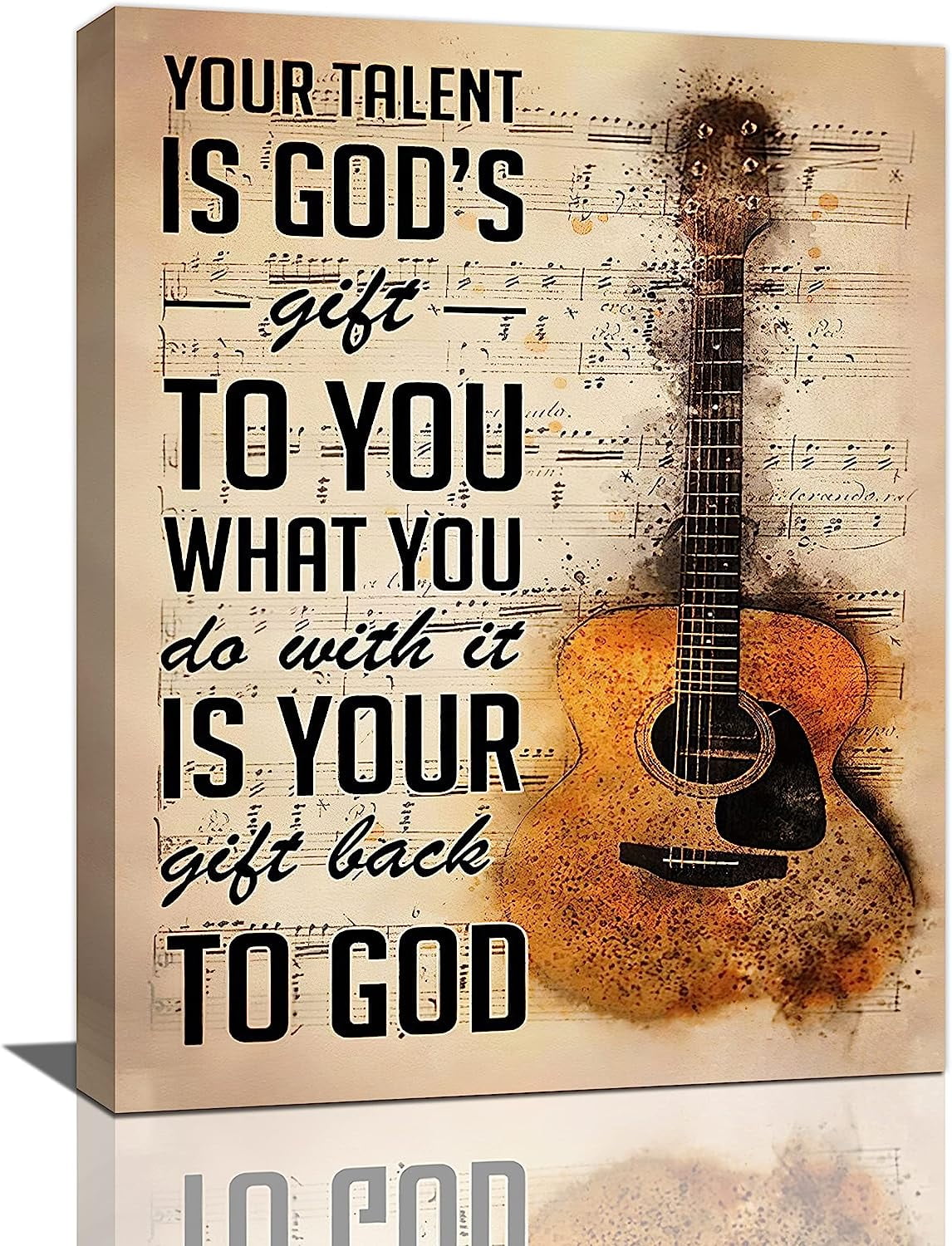 Vintage Guitar Bedroom Wall Art Music Notes Pictures Guitar