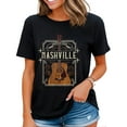 thumbnail image 1 of Vintage Guitar Graphic Nashville Tennessee Womens T-Shirt Black X-Large, 1 of 4