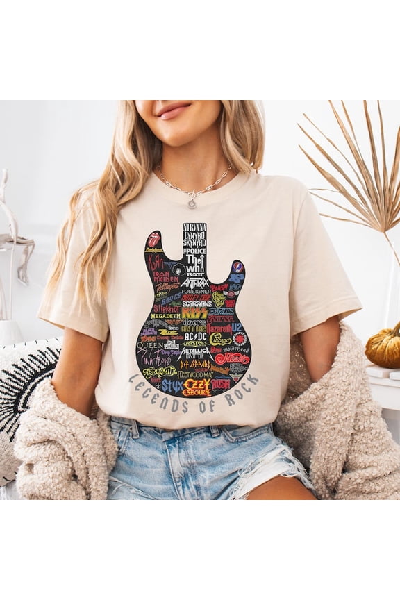 Vintage Guitar Graphic T-Shirt – Retro Rock Style Music Tee – Unisex Classic Music Fan Shirt