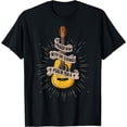 thumbnail image 1 of Vintage Guitar Illustration Praise Him With The Strings Jesus T-Shirt for Music Lovers, 1 of 5