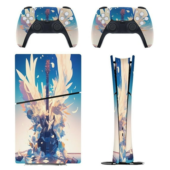 Vintage Guitar With Wings PS5/PS5 Pro/PS5 Slim Digital Disc Skin Sticker For Console And Controller Skins
