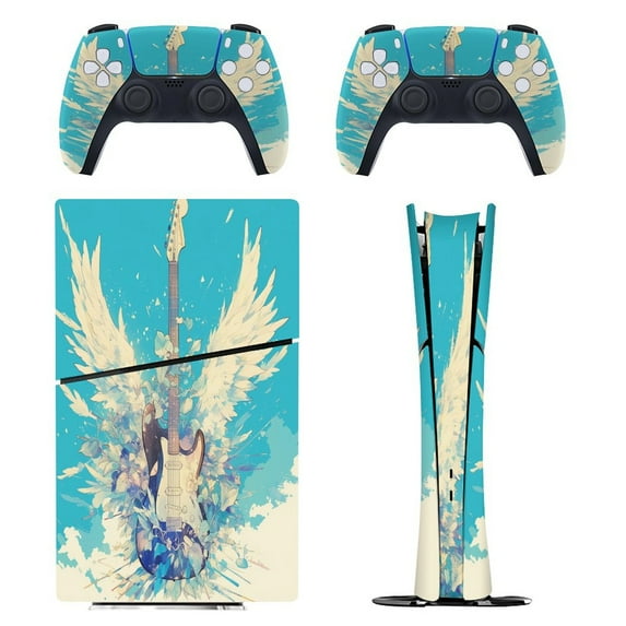 Vintage Guitar With Wings PS5/PS5 Pro/PS5 Slim Digital Disc Skin Sticker For Console And Controller Skins