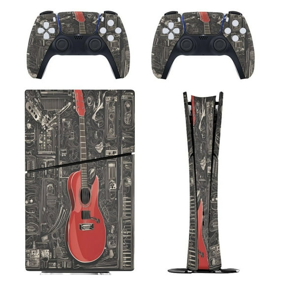 Vintage Guitar With Wings PS5/PS5 Pro/PS5 Slim Digital Disc Skin Sticker For Console And Controller Skins