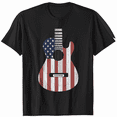 thumbnail image 1 of Vintage Guitarist American USA Flag Guitar 4th of July Gift T-Shirt, 1 of 5