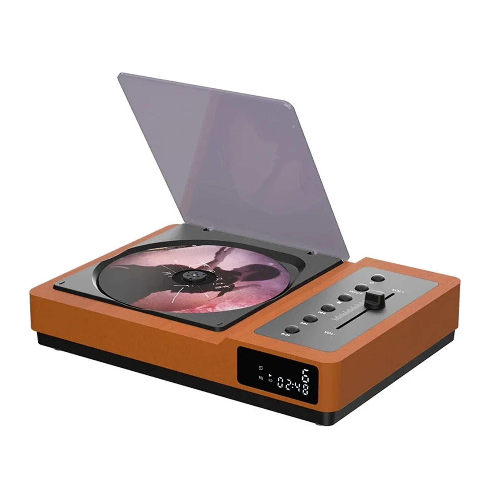 Vintage HIFI CD Player Bluetooth 5.2 High and Bass Adjustable Portable CD Audio Player