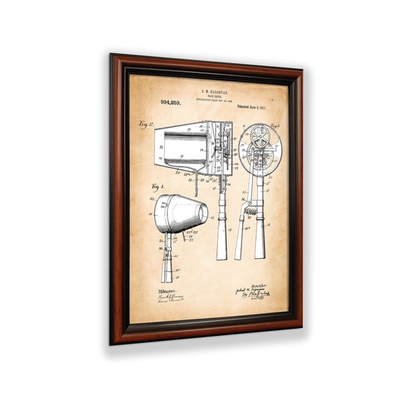 Vintage Hair Dryer Patent Print, Unique Art for the Salon Hair Dryer Decor or for Your Home Bathroom Wall Decor, 11x14, 2134W