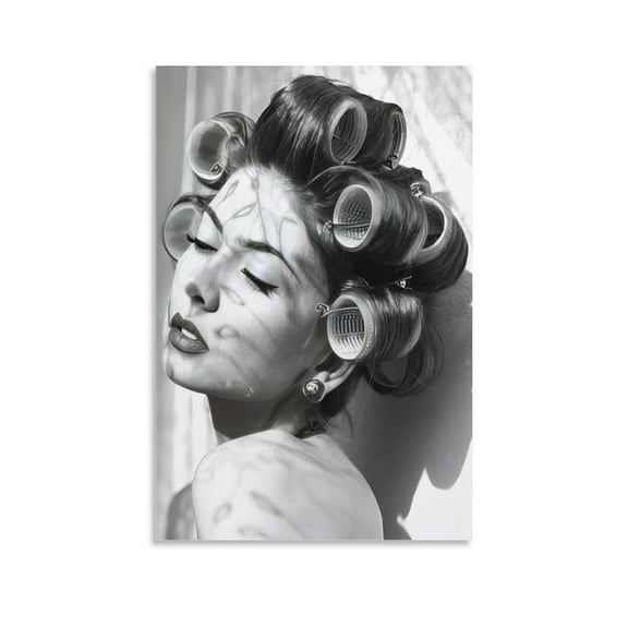 Vintage Hair Salon Vintage Hairstyle Curly Hair Beauty Curler Poster 2 Canvas Wall Art Prints Poster Gifts Photo Picture Painting Posters Room Decor Home Decorative 12x18inch(30x45cm)