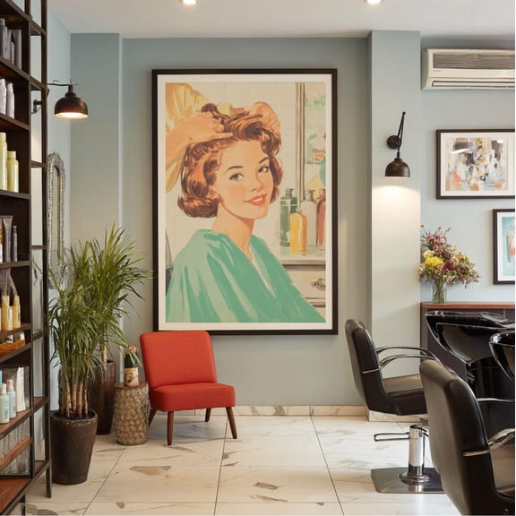 Vintage Hairdresser Retro Salon Wall Art Poster Unframed Paper Print