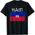thumbnail image 1 of Vintage Haiti Haitian Flag Pride Gift T-Shirt, 1 of 4