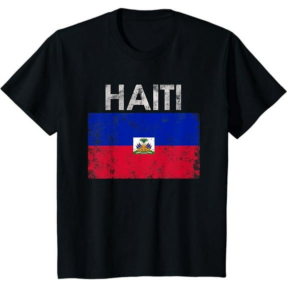 Vintage Haiti Haitians Flag Pride Gift T-Shirt