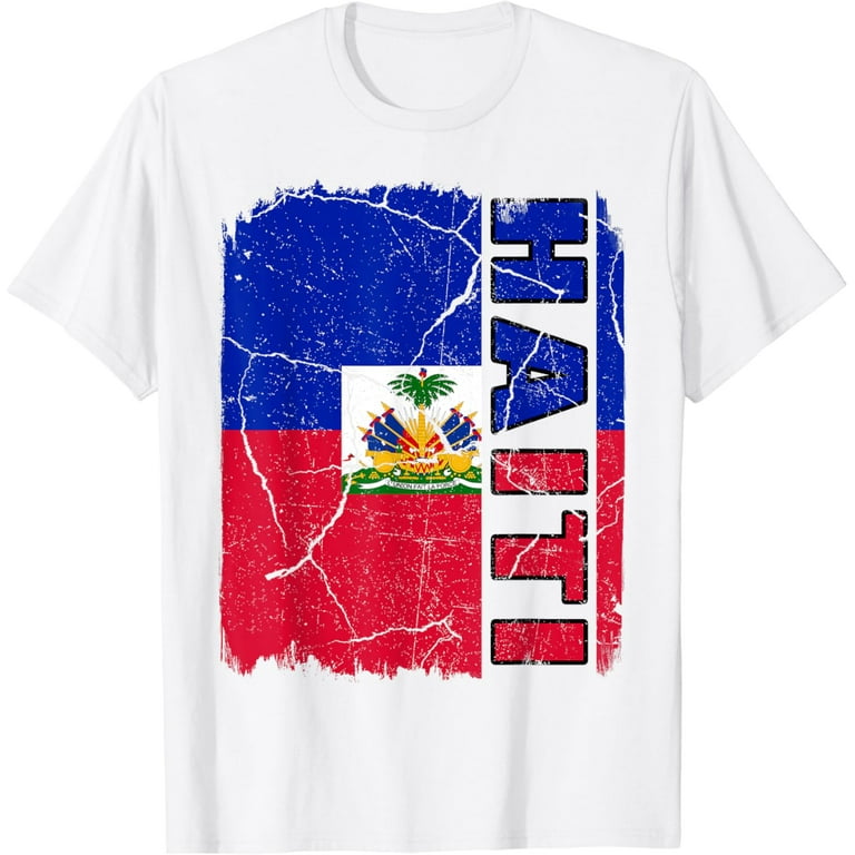 Vintage Haiti Haitian Flag Pride Gift T-Shirt