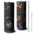 thumbnail image 1 of Vintage Halloween 20oz Skinny Tumbler - Skeleton Bat Design Double Wall Vacuum Insulated Cup, 1 of 7