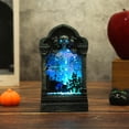 thumbnail image 1 of Vintage Halloween Candle Lantern with LED Flickering Flame Effect - Spooky Night Light Desktop Ornament Battery Powered Party Decor for Home Office Mantle Shelf Creepy Atmosphere Lighting, 1 of 6
