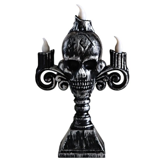 Vintage Halloween Candle Light, Spooky Skeleton Head Flameless Candles Skeleton Halloween Centerpiece Table Decor