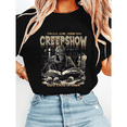thumbnail image 1 of Vintage Halloween Casual Tops Horror Skull Print T-shirts Horror Spooky Graphic Tees Short Sleeve Cotton Shirts for Daily Outfits Black,3XL, 1 of 6
