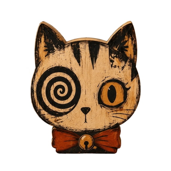 Vintage Halloween Cat Wooden Block, Primitive Rustic Farmhouse Tabletop Figurine, Tray Desktop Sign, Spooky Wooden Centerpiece Signs for Home Office Halloween Party Decorations(B)