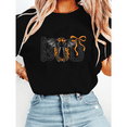 thumbnail image 1 of Vintage Halloween Coquette Print T-shirts Boo & Lace Bow Graphic Tees Short Sleeve Casual Tops for Daily Outfits Cotton Shirts Black,M, 1 of 6