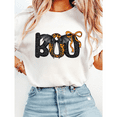 thumbnail image 1 of Vintage Halloween Coquette Print T-shirts Boo & Lace Bow Graphic Tees Short Sleeve Casual Tops for Daily Outfits Cotton Shirts White,2XL, 1 of 5
