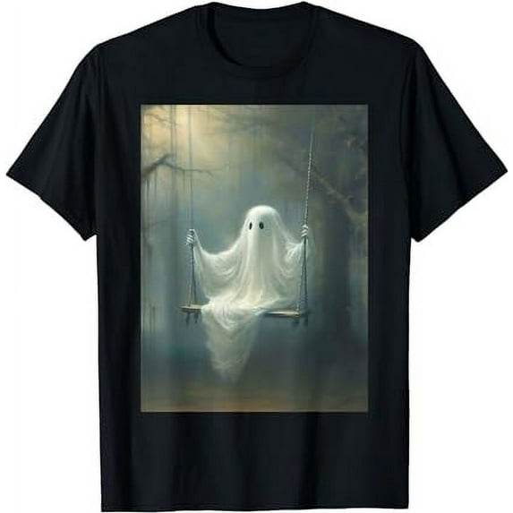 Vintage Halloween Costume Ghost Swing In The Forest Gothic T-Shirt