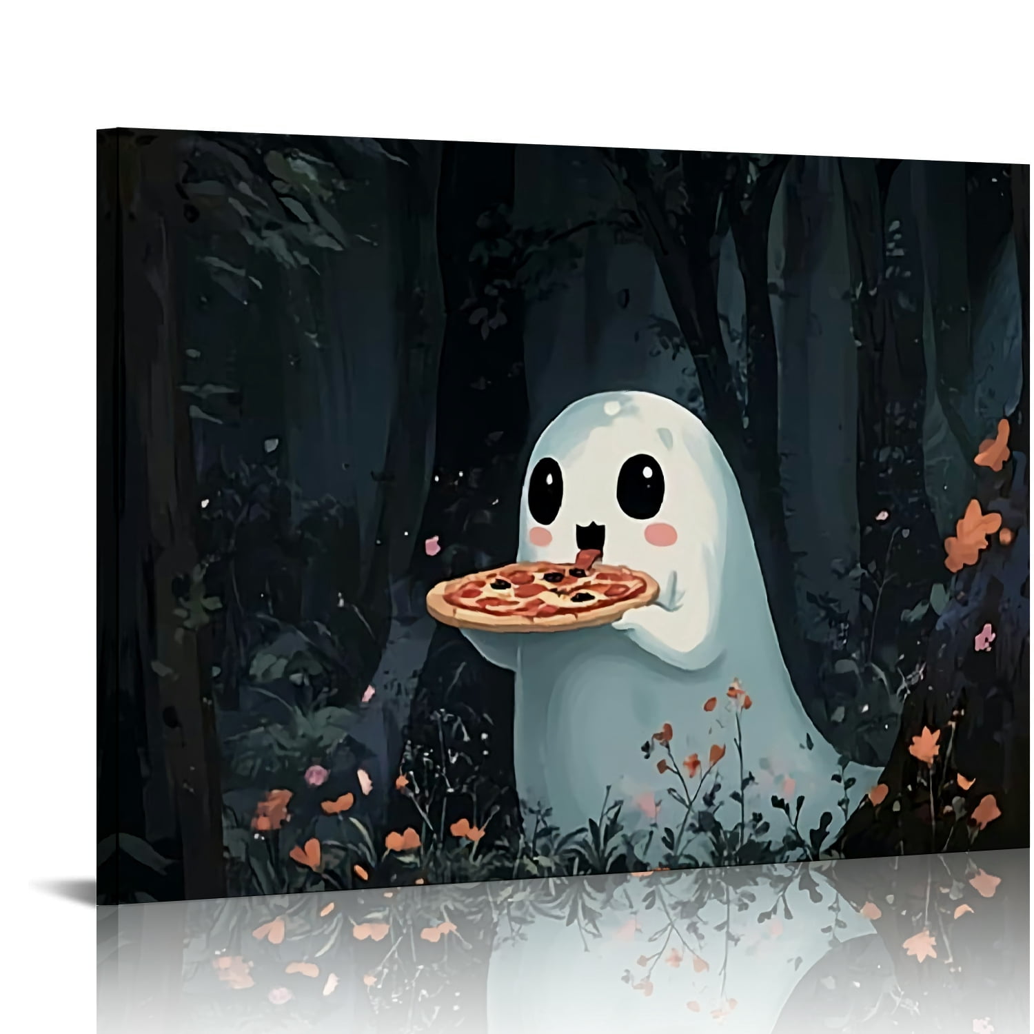 Vintage Halloween Cute Ghost Canvas Wall Art Painting,Gothic Print ...