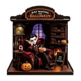 thumbnail image 1 of Vintage Halloween Decorations 6 Inch Light Up Wooden Halloween Mantel Decor Halloween Decor for Home Halloween Party Decor Small Indoor Display, 1 Pack, 1 of 5