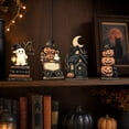 thumbnail image 1 of Vintage Halloween Decorations, 6 Inch Spooky Stacked Pumpkin Wooden Figurine, Haunted House Decor, Indoor Halloween Table Decor for Mantel Shelf and Party Display, 1 Pack, 1 of 7
