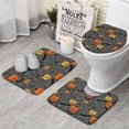 thumbnail image 1 of Vintage Halloween Elements Pattern Bathroom Rugs Sets 3 Piece,Toilet Cover Set,Absorbent Non Slip Bathroom Mats Sets with U-Shaped Contour Rug Toilet Rug Set, 1 of 5