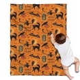 thumbnail image 1 of Vintage Halloween Elements Pattern Blanket,Comfortable Soft Flannel Throw Blanket,All Season,Warm Lightweight Blankets for Sofa Bed Couch Living Room Chair,30"x40", 1 of 4