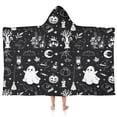thumbnail image 1 of Vintage Halloween Elements Pattern Hooded Bath Towel，50"x30" for Ages 3 To 12 Kids, Quick Dry Lightweight Soft Microfiber Hood Beach Towel Cover Up for Kids, 1 of 7