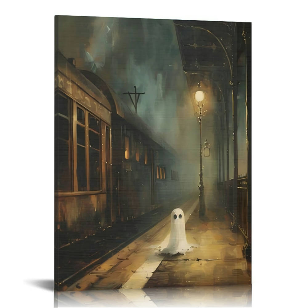 Vintage Halloween Ghost Canvas Wall Art Painting,Gothic Print Pictures ...
